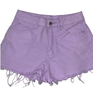 Lilac Denim Cutoffs
